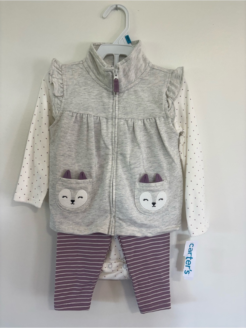 Carter’s Baby Girl 3-Piece Fox Outfit Set 24M NWT